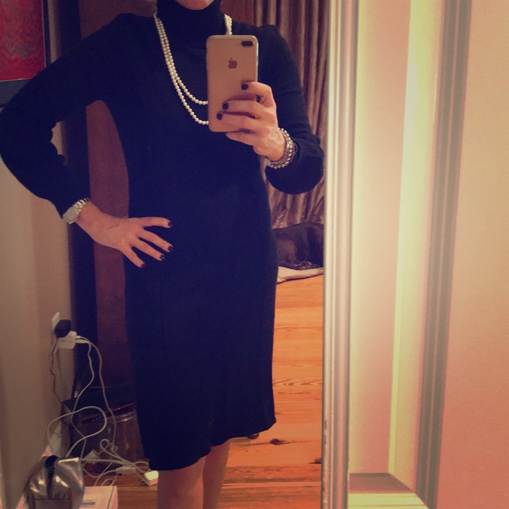 Size L black  turtleneck dress Design History